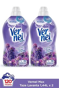 Vernel Max Konsantre Çamaşır Yumuşatıcısı  2 x 1440ml (120 Yıkama) Taze Lavanta