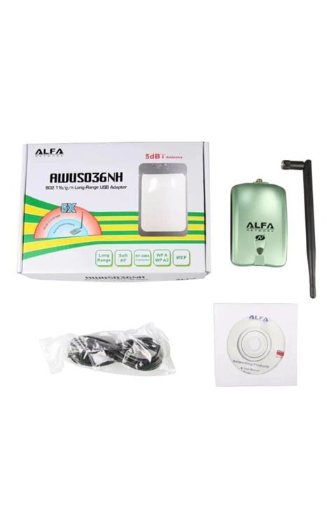 Alfa Awus036nh Kablosuz Wireless Usb Adapter 150mbps Kali Linux Ralink 3070l Chipset