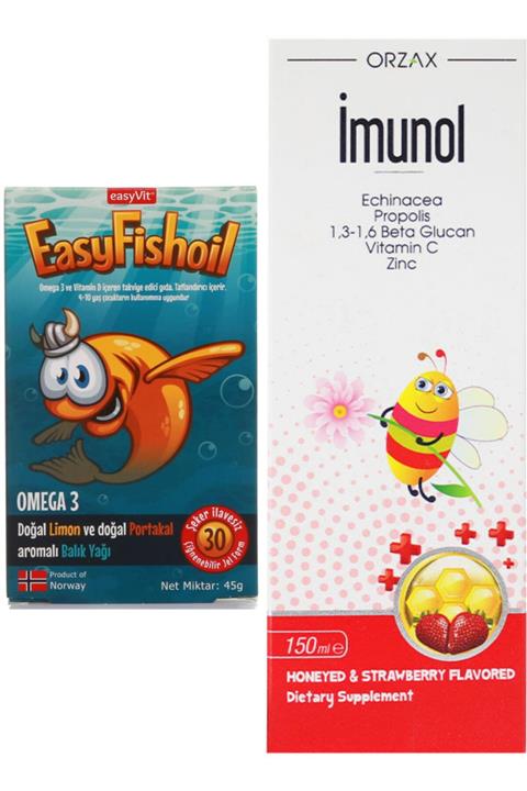Easy Fishoil Omega 3 Çiğnenebilir 30 Jel Tablet X Imunol Şurup 150 ml
