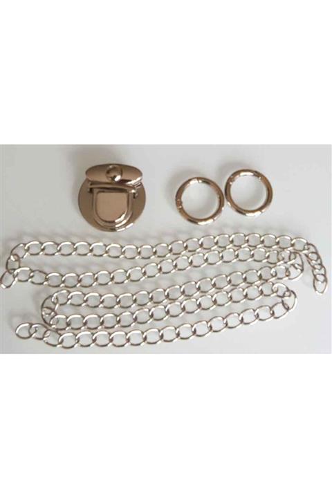 angel çanta aksesuar Gümüş Renk Zincir Set