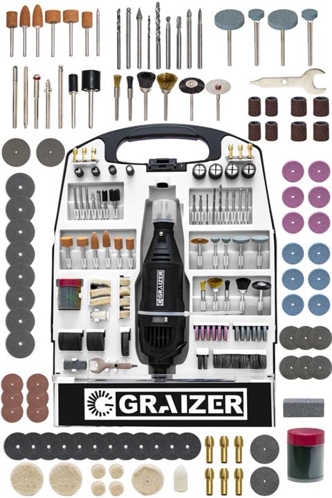 Graizer Alman 320 Watt Devir Ayarli 234 Parça Hobi Gravür Seti El Motoru Mini Taşlama Seti