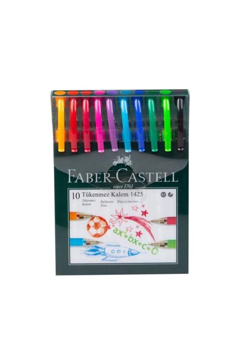 Faber Castell Iğne Uçlu Tükenmez Kalem Seti 10 Renk 0.7mm