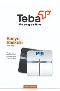 Teba Tbb-880 Cam Dijital Banyo Baskülü Tartı Led Ekranlı