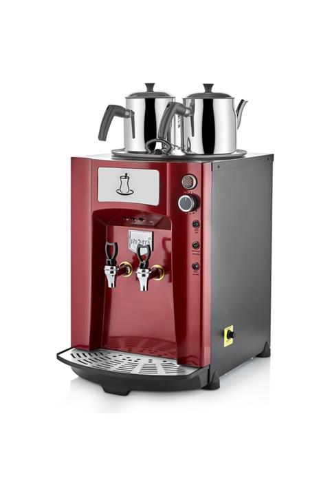 Remta 2 Demlikli Premium Jumbo Çay Makinesi Kırmızı Renk - 23 Lt