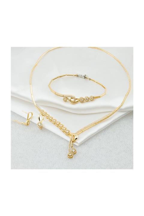 Bilezikci Çemenzar 14 Ayar Altın Taşlı Takı Seti