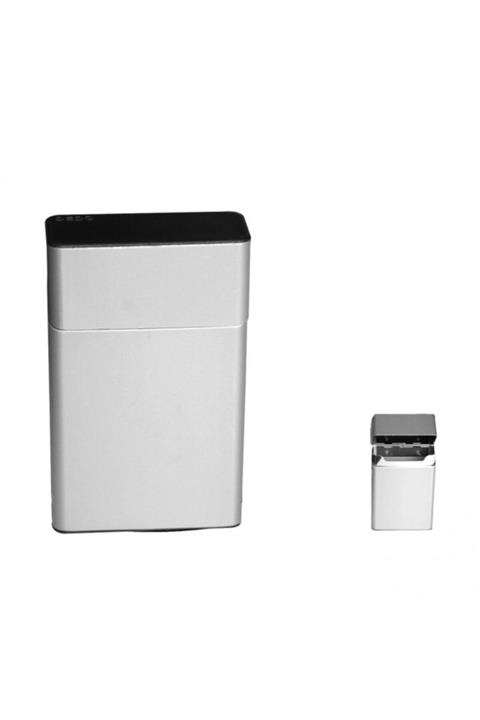 TUARSHOP Metal Mat Gri Kısa Slender Sigara Kutusu