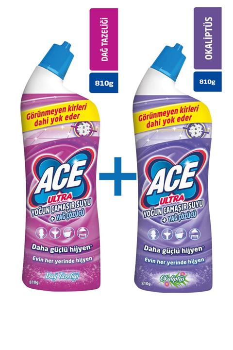 ACE Ultra Power Jel Kıvamlı Çamaşır Suyu 810g Okaliptus + Dağ Tazeliği