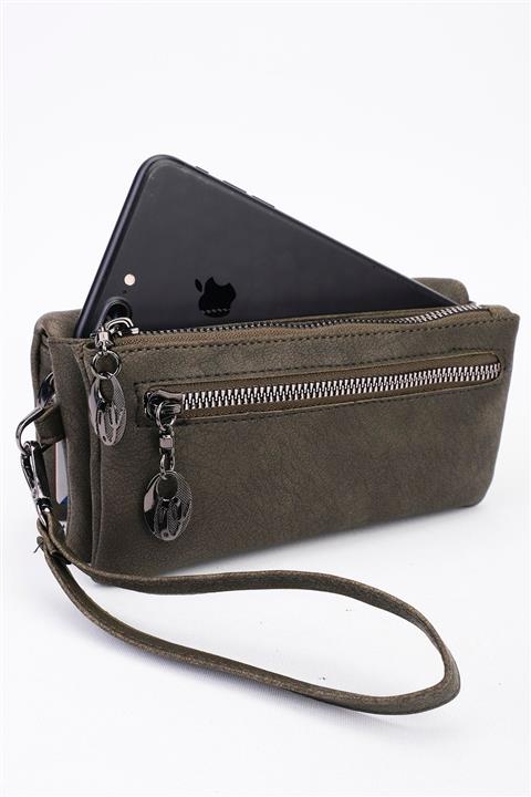 Derin Can Butik Derin Can Haki Telefon Bölmeli Özel Tasarım Cüzdan