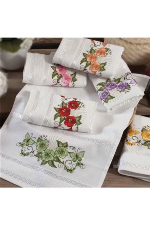 Fiesta 12 Adet 30x50 Nakışlı Havlu
