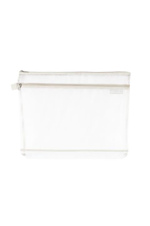 Faber Castell Gri A4 Çift Cep Mesh Dosya