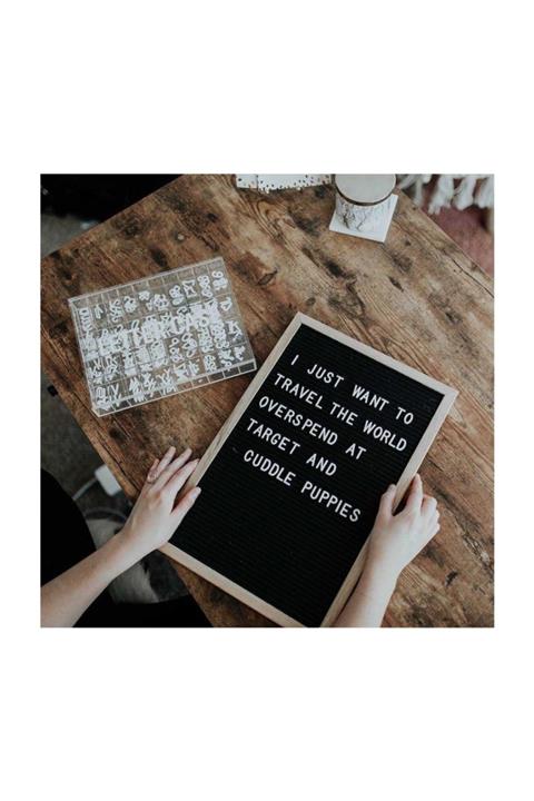 ORİJİNALDÜKKAN Ahşap Çerçeveli Büyük Yazı Tahtası 140 Karakter