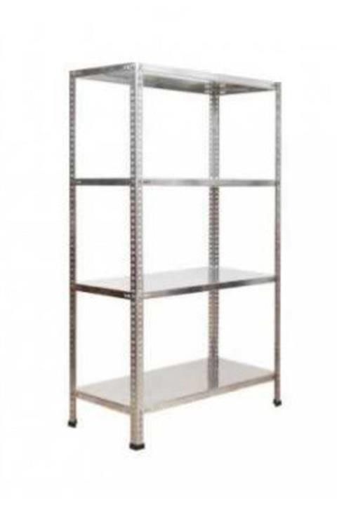 Herrafburada Galvanizraf 4 Katlı Galvaniz Çelik Arşiv Depo Kiler Rafı 31x75x100
