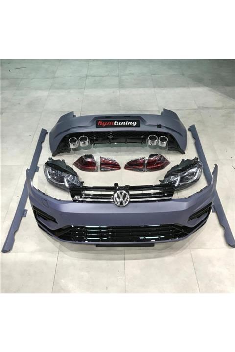 HYM TUNİNG Golf 7 7.5 R Uyumlu Line Dönüşüm Bodykit Ön Tampon Arka Tampon Marşpiyel Far Stop Set