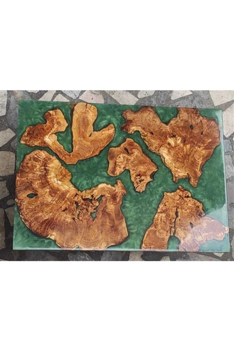 ATALİBMOBİLYA Yeşil Epoksi Sehpa