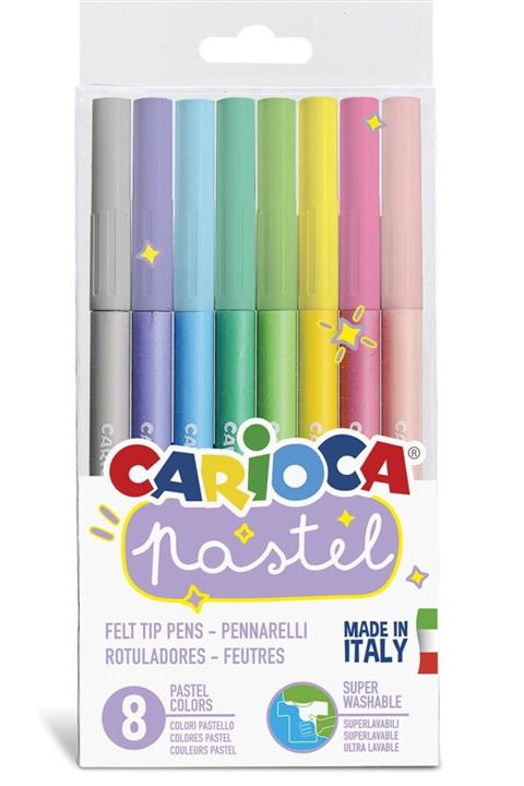 CARIOCA Pastel Renk Keçeli Boya Kalemi 8'li