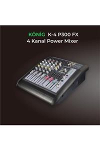 König K-4 P300 Fx 2x150 300 W 4 Kanal Power Mıxer