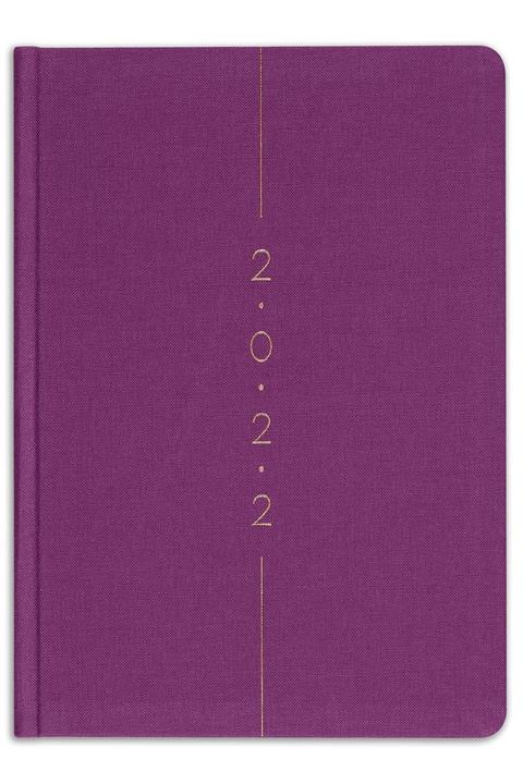 Matt Notebook 2022 Yılı A5 Keten Ajanda 12 Aylık Menekşe