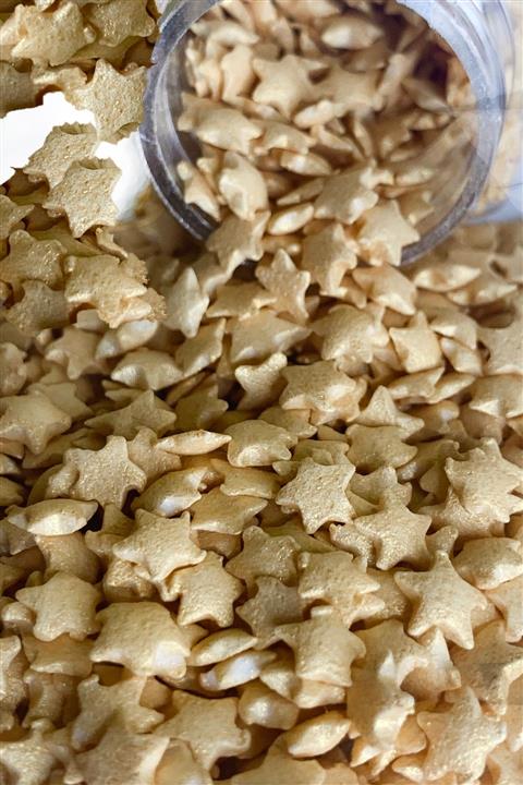 Dr. Gusto Yılbaşı Pasta Süsü Konfeti Yıldız Sarı 100gr