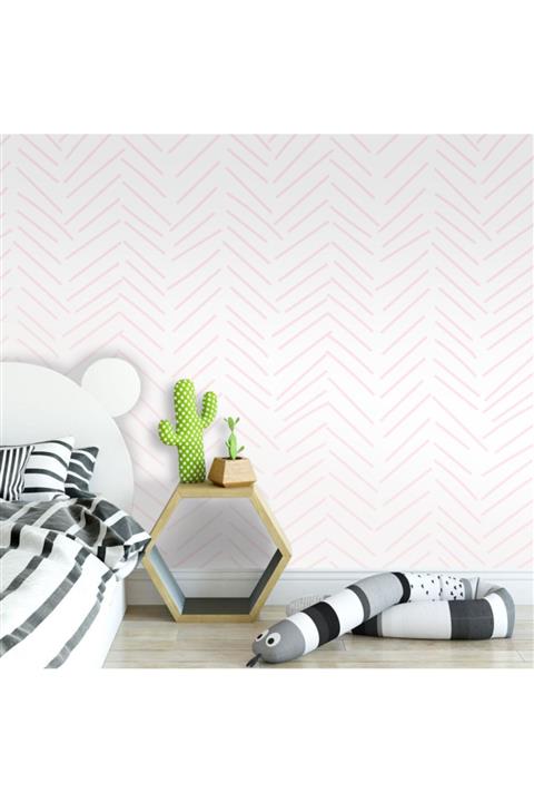LAGOONkids Modern Chevron – Pink Çocuk Odası Duvar Kağıdı