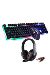 BERRE Gaming Işıklı Oyuncu Klavye Mouse Ve Kulaklık Seti Rgb Led Aydınlatmalı