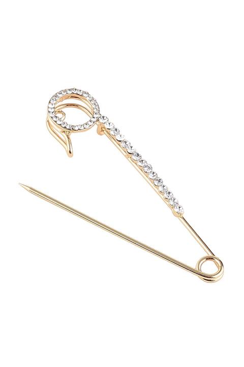 Hobi Dünya Gold Kristal Taşlı Çengelli Çatal İğne