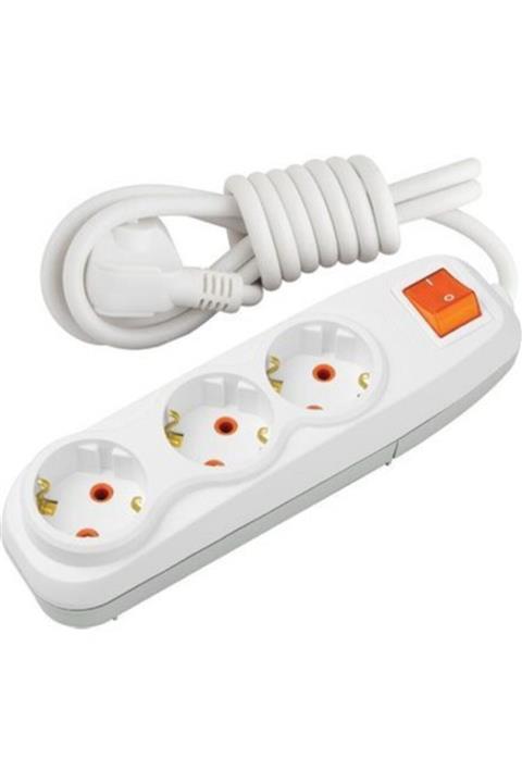 Marka Fiş Üçlü Grup Priz 3 mt Kablolu Anahtarlı