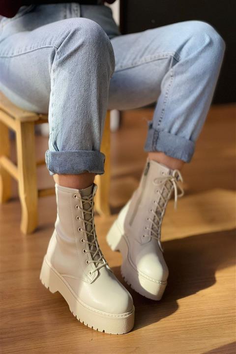 Stepsup Store Ten Deri Bağıcıklı Kadın Bot