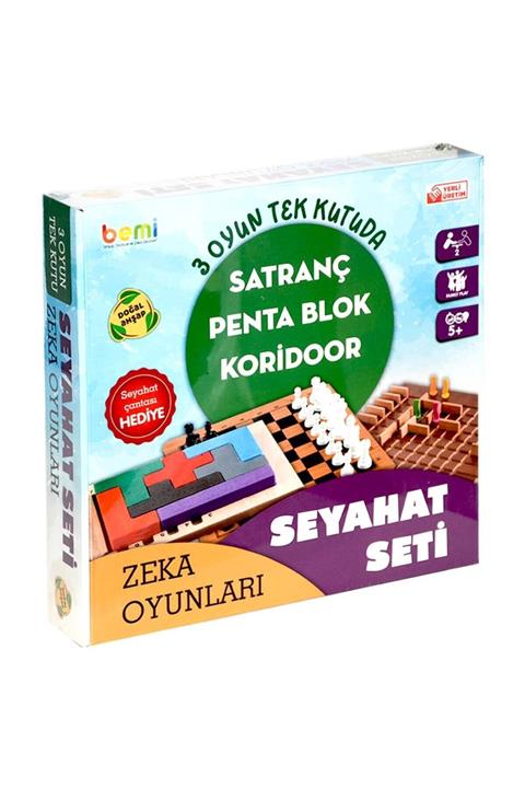 BEMİ Zeka Oyunu Seyahat Seti 3in1 Satranç-koridor-pentablok