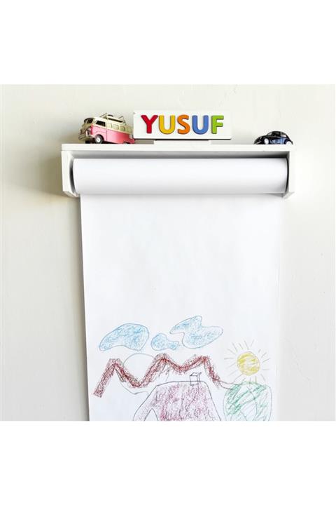 metafortoys 62 Cm Beyaz Raflı Resim Rulosu Çizim Rulosu 30 Metre Resim Kağıdı Rulosu