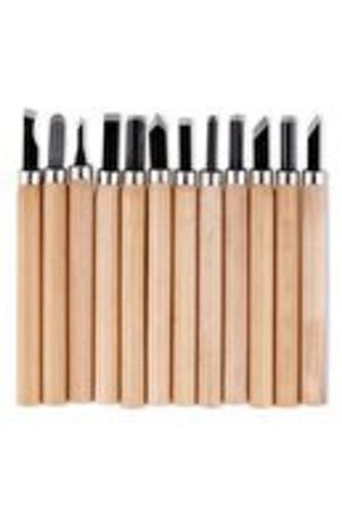 ROTAMZİRVE 12 Parça Ahşap Oyma Hobi Heykel Ağaç Oyma Kalem Seti Rz-ah01