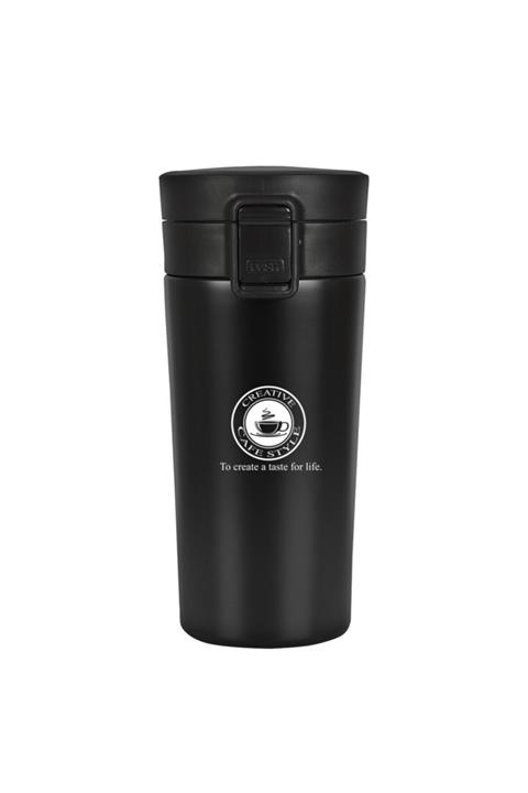 Tasarım Evi Baskılı Logolu Çift Katmanlı Kaliteli Çelik 380 Ml Termos Bardak Mug Araç Kahve Çay Termosu