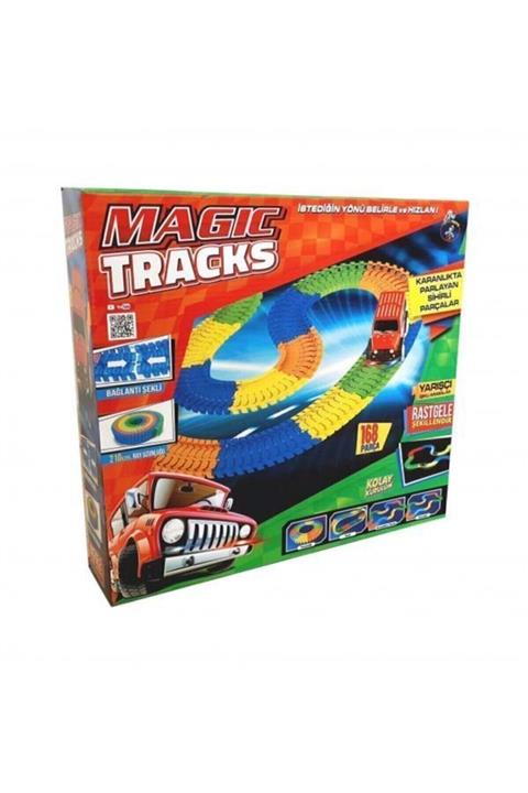 BFY TOYS Magic Tracks Hareketli Raylar 168 Parça, Işıklı Araba , Raylı Araba Y058