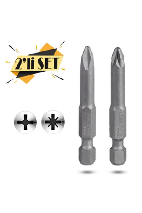 İzeltaş 2'li Yıldız Bits Uç Ph2 Pz2 Matkap Ucu Seti 50 Mm