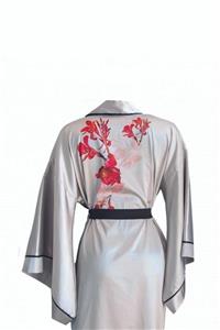 Mita Concept Gri Saten Asya Kimono