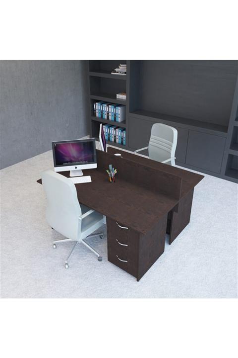 VENA Nil Workstation Ikili Çalışma Masa 158cm X 140cm X 115h Çalışma Grubu Istasyonu