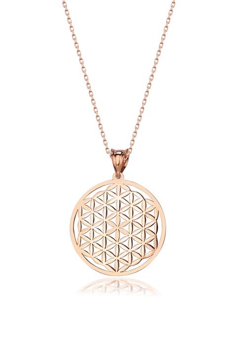 SARIASLAN Kadın Rose Yaşam Çiçeği Gümüş Kolye