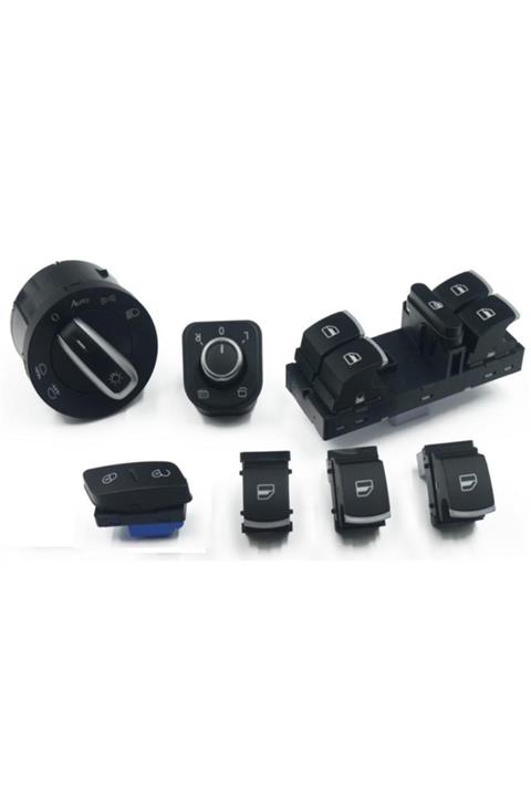 FESAN Volkswagen Cc Cam Far Ayna Sis Anahtarı Düğme Seti Krom 2008--2014