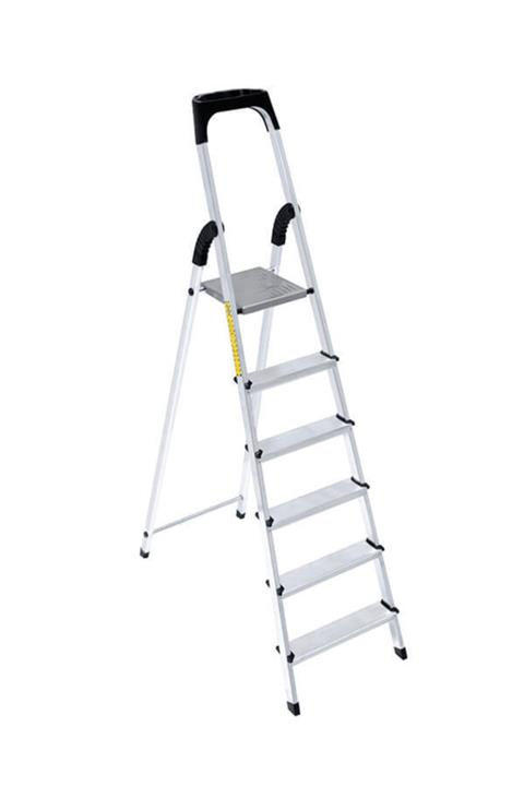 Saraylı Paslanmaz Alüminyum Seyyar Merdiven  3+1 / 4+1 / 5+1 Basamak