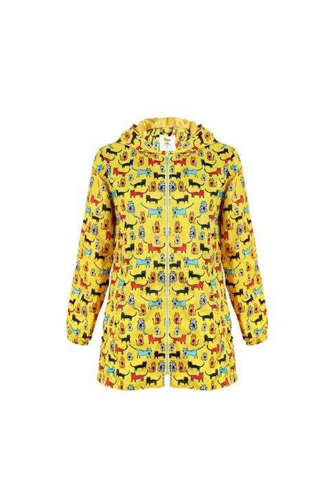 Biggdesign Kadın Sarı Cats Baskılı Yağmurluk