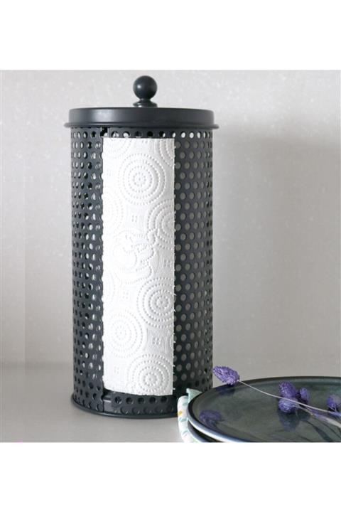 The Mia Galvaniz Havlu Peçete Standı Metalik Space Gray By Zuri