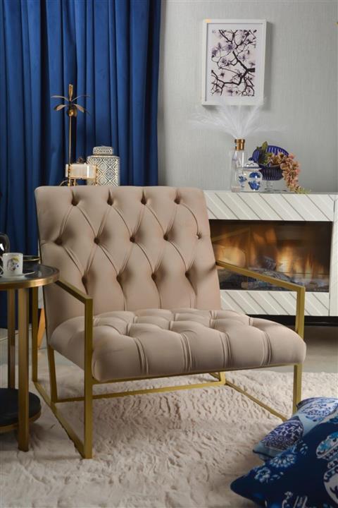 S&S HOME DESIGN Azelea Berjer Krem Metal Kollu