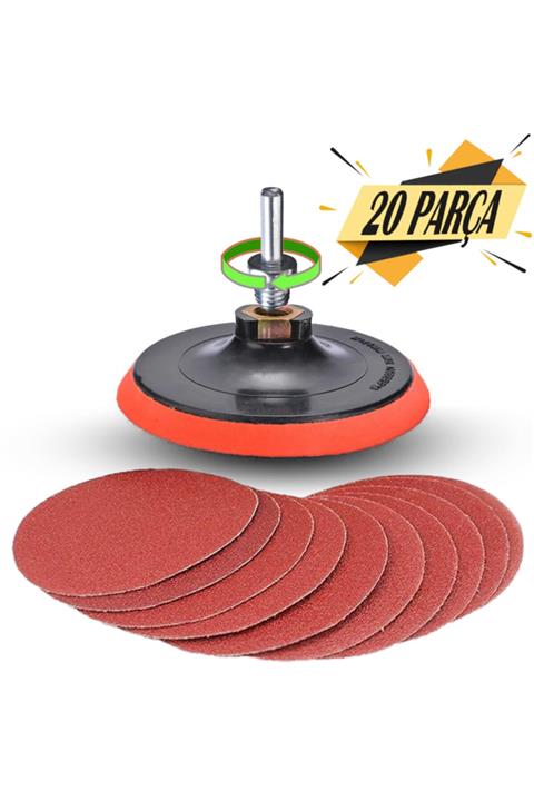Badem10 Cırt Zımpara Seti + Matkap Aparatı 115 Mm (20 Parça)