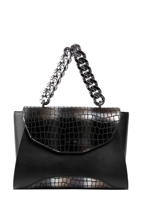 Flaviya Sentinus Siyah Garni Siyah Kroko