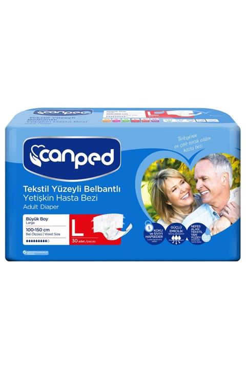 Canped Belbantlı Tekstil Yüzeyli Hasta Bezi Büyük 30'lu