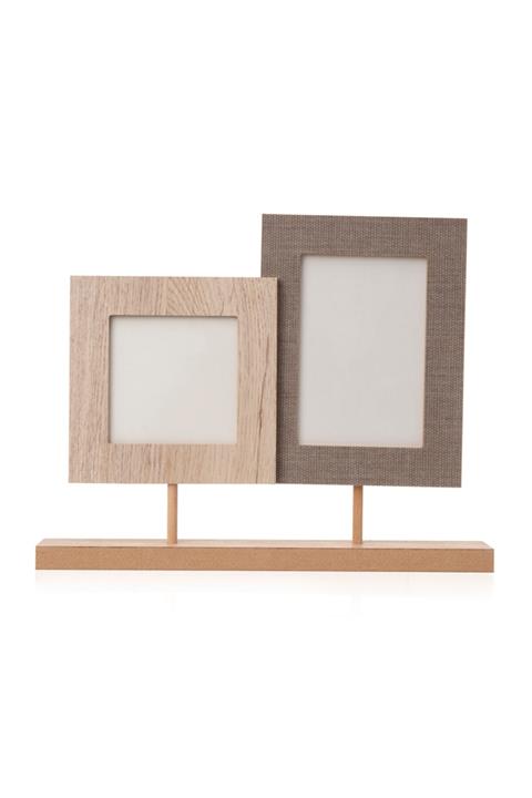 Eq deco 2'li Ahşap Çerçeve - Antrasit/bej