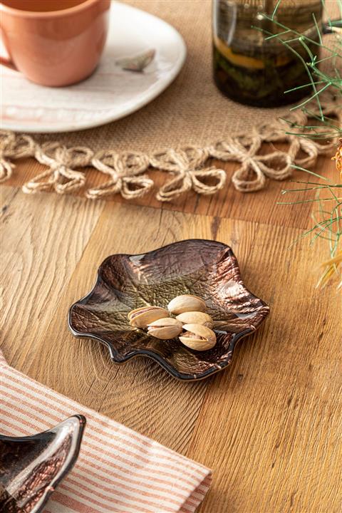 English Home Leafy Cam Çerezlik 11 Cm Kahverengi