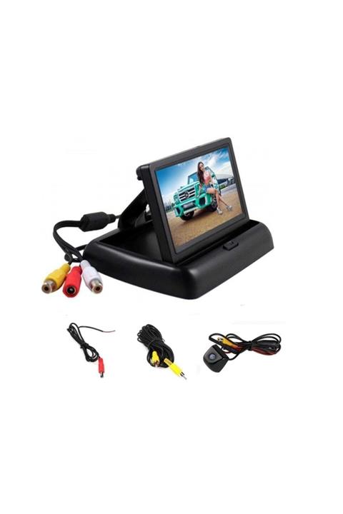 KİNGVOX 4.3 inç Kızaklı Araç Monitör + Araç Geri Görüş Park Kamerası Md2