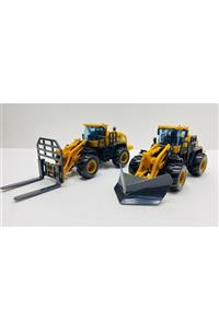 toysandmore Forklift Ve Kar Küreme Iş Makinası Oyuncak Kırılmaz 2 Li Set