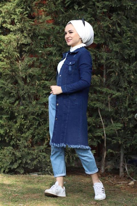 Abay Kadın Lacivert Kot Ceket