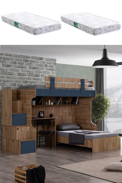 Setay Ranza, Riva Ranza Karyola Çalışma Masası + 2 Adet Comfort Yatak